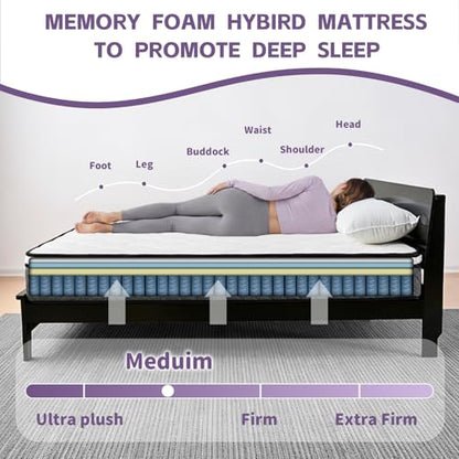 Full Size Mattress, 12 Inch Cooling Hybrid Full Mattress in a Box, view 7
