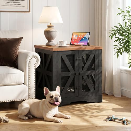 Dog Crate Furniture for Small to Medium Dogs, Dog Kennel Indoor with Barn Doors, view 7