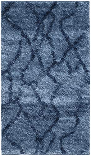 SAFAVIEH Retro Collection Accent Rug - 2'6" x 4', Blue & Dark Blue, Modern Abstract Design, Non-Shedding & Easy Care, Ideal for High Traffic Areas in Entryway, Living Room, Bedroom (RET2144-6570)