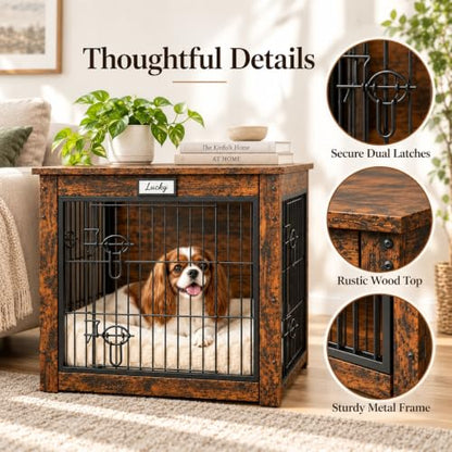 Furniture Style Dog Crate End Table for Small Medium Dogs, view 5