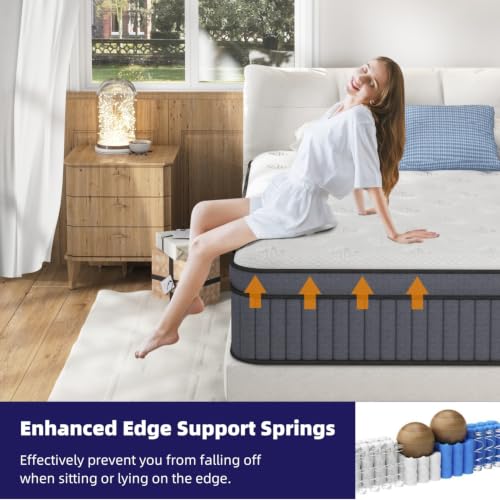 Twin Size Mattress, 12 Inch Hotel Level Hybrid Mattress in a Box, Medium, view 6
