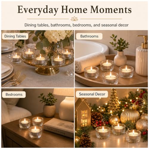 Tea Lights Candles 80 Pack, 4 Hour Palm Wax Tealights, view 8