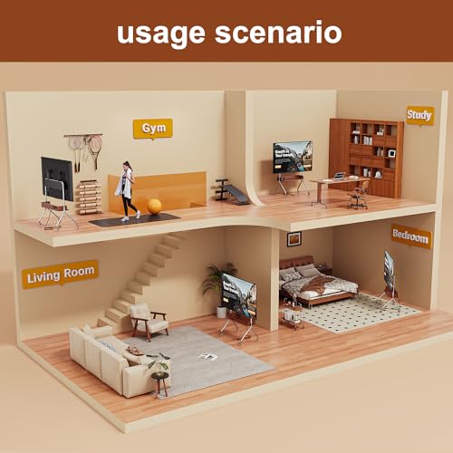 Rolling TV Stand with Power Outlet & Wooden Shelf, view 7