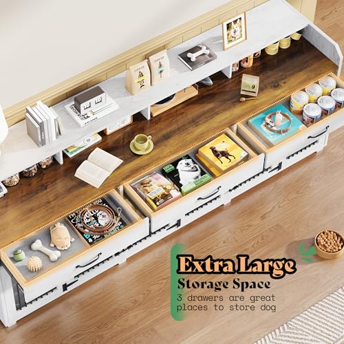 95" Dog Crate Furniture, Multi-Functional TV Stand with Storage, view 5