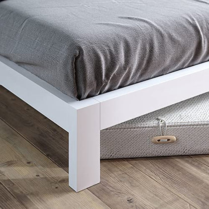 Arnav Metal Platform Bed Frame, Wood Slat Support, No Box Spring Needed, view 7