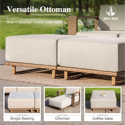 9-Piece Patio Sectional Furniture Set with 10" Thick Cushions, view 6