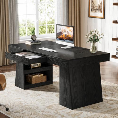 55-Inch Executive Desk with Drawer, view 6