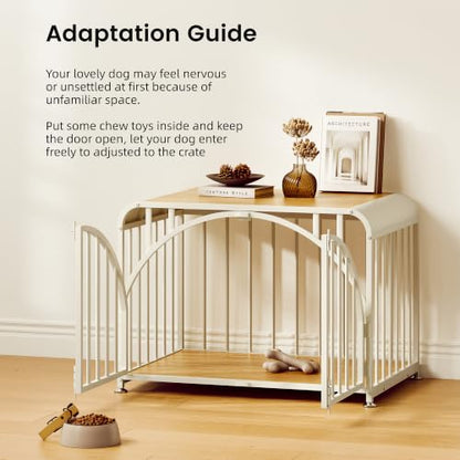 Furniture Style Dog Crate, 30 Inch Dog Kennel Indoor with Arched Doors, view 6
