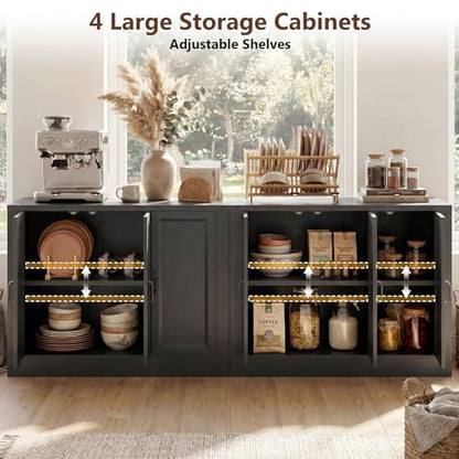 Modern TV Stand for Living Room, 78" W Buffet Cabinet with Storage, view 5