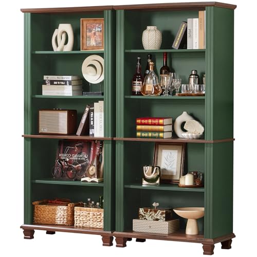 70" Tall Green Bookshelf, view 2