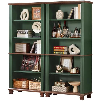 70" Tall Green Bookshelf, view 2