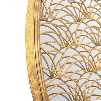 SAFAVIEH Home Collection Chanti 30-inch Gold Round Decorative Mirror