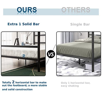 Bonnlo Black Canopy Bed Frame Full with Headboard, view 6