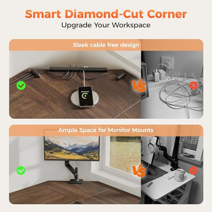 59 inch L Shaped Desk with CPU Stand, Large Corner Gaming Desk, view 7