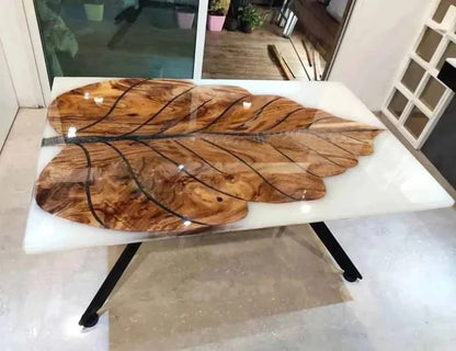 Customized White Epoxy Table, Dining Table, Wood Resin Table, Coffee Table, River Sofa Table, Handcrafted Table, Home Interior Furniture (Without Stand, 72 x 36Iches)