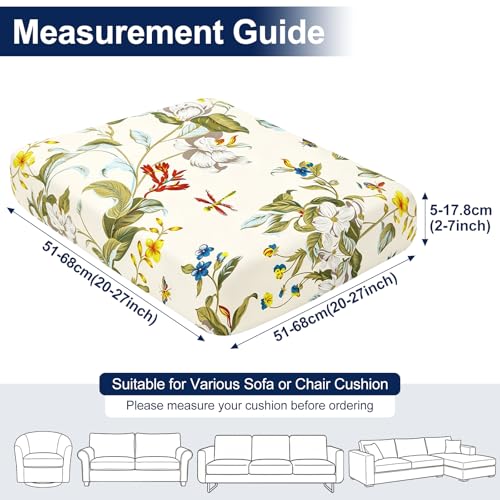 Waterproof Patio Cushion Covers, Stretch Outdoor Couch Slipcovers Replacement Washable Furniture Protector Sofa Chair Seat Cover for Dogs and Pets (12 Pcs, Beige and Green)