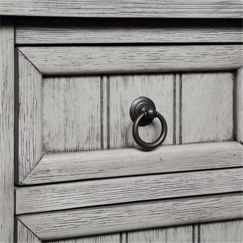 Kendra Entryway Hall Table 23.75" - 3 Storage Drawers, Traditional Console with Shelf for Decor, Office & Hallway Organizer, No Tools Assembly, Solid Wood, Wirebrush Light Gray