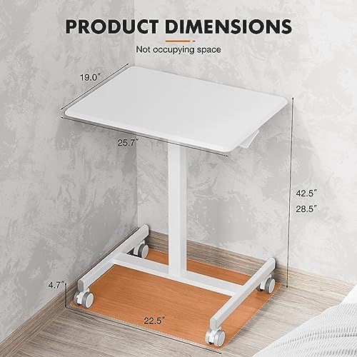 Mobile Rolling Desk, Small Standing Desk with Wheels, view 4