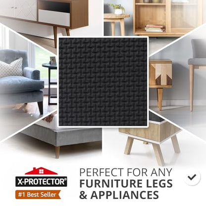 Non Slip Furniture Pads – 12 Premium Furniture Grippers 3"! Best SelfAdhesive Rubber Feet Furniture Feet – Ideal Non Skid Furniture Pad Floor Protectors – Keep Furniture in Place!