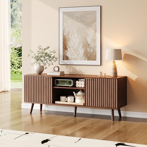 55 inch Fluted TV Stand with Storage, view 4