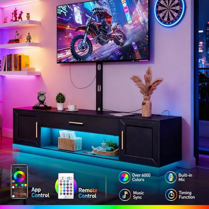 59" Modern TV Stand with Mount and Power Outlet, view 7