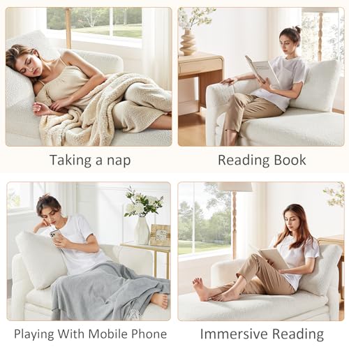 Oversized 70.47'' Chaise Lounge Chair with Storage, Boucle White, view 8