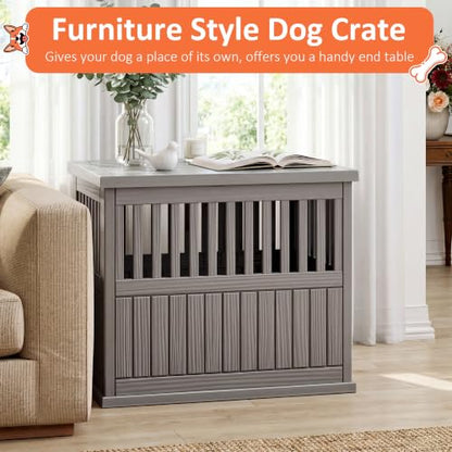 Heavy Duty Dog Crate Furniture Lockable Indoor Outdoor Kennel & End Table, view 3