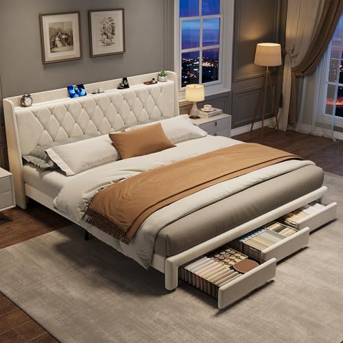 King Size Bed Frame with Storage, view 2