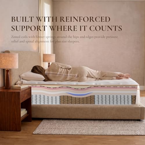 Full Size Mattress, 12 Inch Medium Firm Hybrid, Fiberglass Free, view 5
