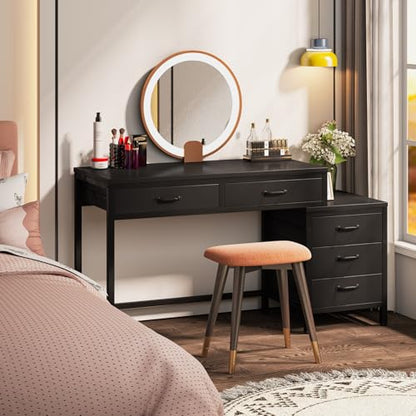 Computer Desk with 5 Drawers, Reversible Home Office Desks, view 5