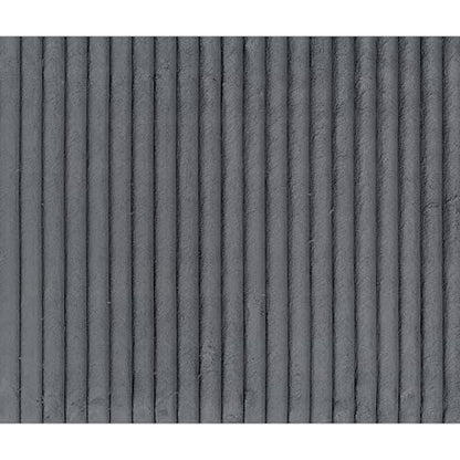 45 Inch Ottoman, Attached Seat Cushion in Gray Corduroy Fabric, Wood