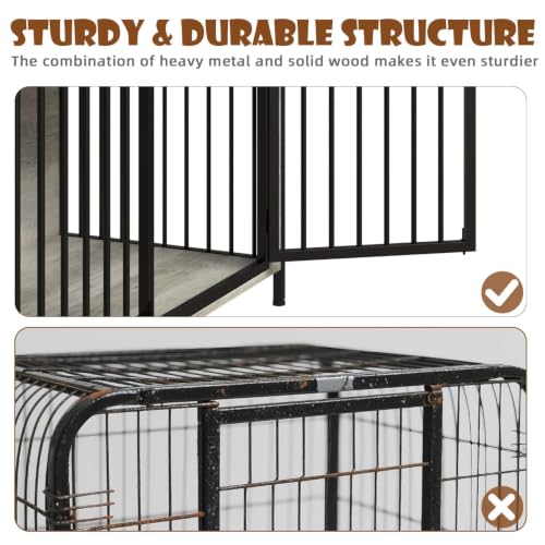 44 Inch Large Dog Crate Furniture with 2 Storage Drawers, view 8