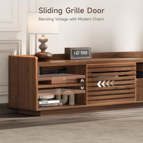 78.7"TV Stand for TV Up to 85",Mid-Century Modern TV Console Walnut, view 4