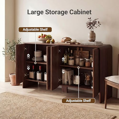 Fluted Sideboard Buffet Cabinet with Storage, view 5