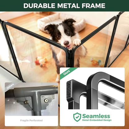 AuraSpace Pro Clear Acrylic Indoor Dog Playpen, 32" H, 8 Panels, view 5