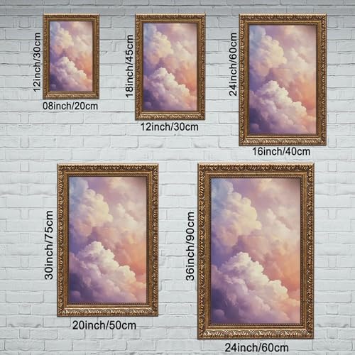 Pastel Cloud Wall Art Dreamy Cotton Candy Sky Canvas Prints Romantic Sunset Clouds Poster Living Room Aesthetic Room Decor Cute Cozy Bedroom Aesthetic Pictures Apartment Wall Decor Preppy Room Decor