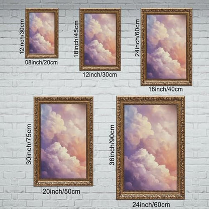 Pastel Cloud Wall Art Dreamy Cotton Candy Sky Canvas Prints Romantic Sunset Clouds Poster Living Room Aesthetic Room Decor Cute Cozy Bedroom Aesthetic Pictures Apartment Wall Decor Preppy Room Decor