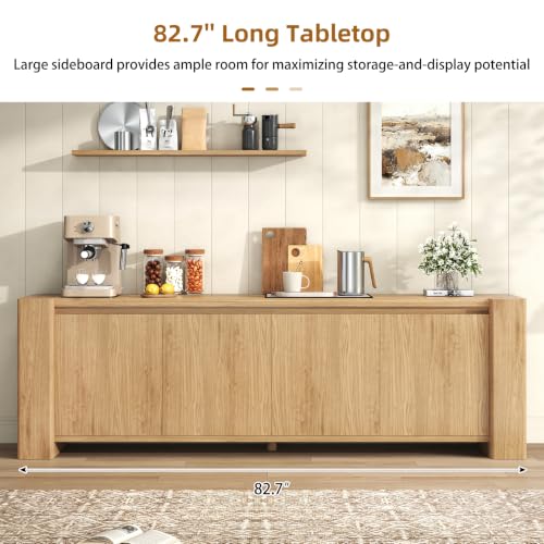 82" Sideboard Buffet Cabinet, Storage Cabinet with 4 Doors, view 6