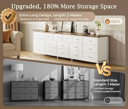 77.6" Long Dresser for Bedroom, 16 Drawer Fabric Dresser for Closet, view 5