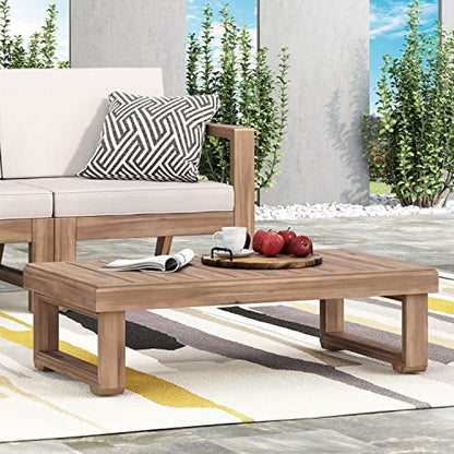 Westchester Rectangular Coffee Table - Acacia Wood - Brown Wash