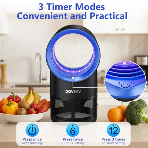 Fruit Fly Traps for Indoors, Blue Gnat Trap Indoor with Suction & Timer, view 4