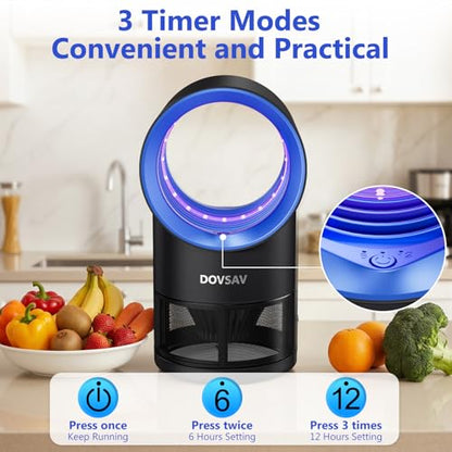 Fruit Fly Traps for Indoors, Blue Gnat Trap Indoor with Suction & Timer, view 4