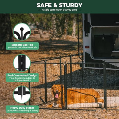 Rollick Dog Playpen, Indoor, Yard & RV Camping, 32" H, 16 Panels, view 5