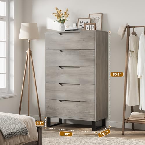 5 Dresser for Bedroom, 50.5" Vertical Dresser Drawer with Storage, view 3