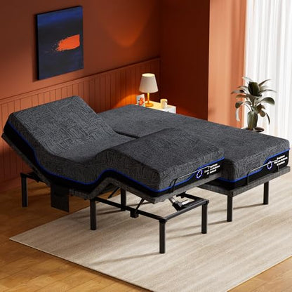 Amada Split King Adjustable Bed Frame and 14 Inch Cooling Gel Memory Foam, view 2