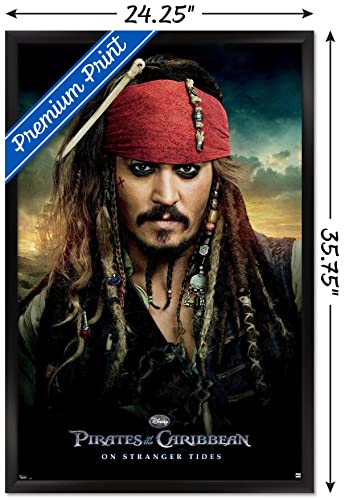 Disney Pirates of the Caribbean: On Stranger Tides - One Sheet Wall Poster, 22.375" x 34", Black Framed Version