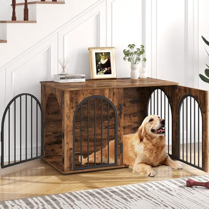 39.4'' Dog Crate Furniture,Dog Kennel Indoor for Medium/Large Dogs, view 2