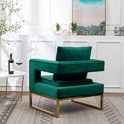 Lenola Upholstered Accent Arm Chair, Green 27.5D x 29.75W x 34.5H in