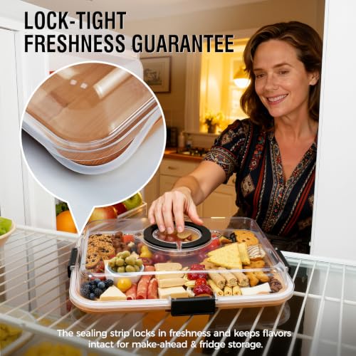 Portable Charcuterie Boards with Lid, Cheese, Veggie & Snack Tray, view 6