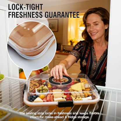 Portable Charcuterie Boards with Lid, Cheese, Veggie & Snack Tray, view 6